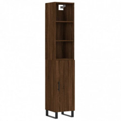 Highboard Braun Eichen-Optik 34,5x34x180 cm Holzwerkstoff