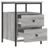 Nachttische 2 Stk. Grau Sonoma 44x45x60 cm Holzwerkstoff