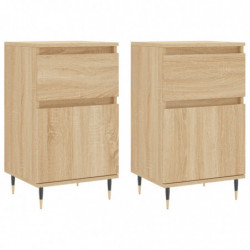 Sideboards 2 Stk. Sonoma-Eiche 40x35x70 cm Holzwerkstoff