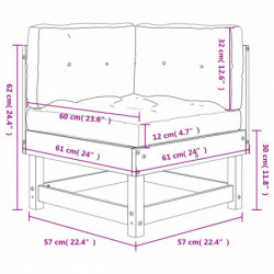 Ecksofa mit Kissen Schwarz Massivholz Kiefer