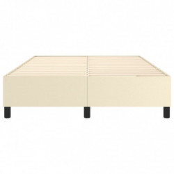 Boxspringbett Creme 140x190 cm Kunstleder