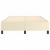 Boxspringbett Creme 140x190 cm Kunstleder