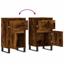 Sideboards 2 Stk. Räuchereiche 40x35x70 cm Holzwerkstoff