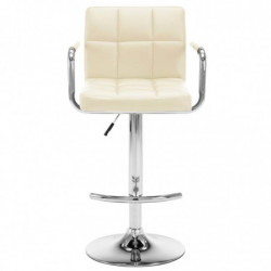 Barhocker 2 Stk. Creme Kunstleder