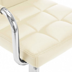 Barhocker 2 Stk. Creme Kunstleder