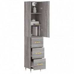 Highboard Grau Sonoma 34,5x34x180 cm Holzwerkstoff