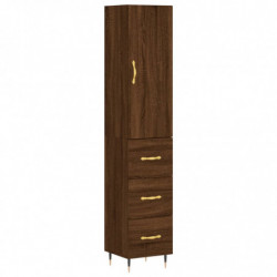 Highboard Braun Eichen-Optik 34,5x34x180 cm Holzwerkstoff