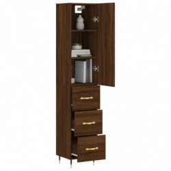 Highboard Braun Eichen-Optik 34,5x34x180 cm Holzwerkstoff