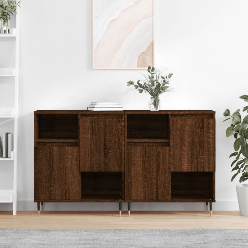 Sideboards 2 Stk. Braun Eichen-Optik Holzwerkstoff