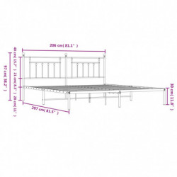 Bettgestell mit Kopfteil Metall Schwarz 200x200 cm