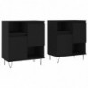 Sideboards 2 Stk. Schwarz Holzwerkstoff