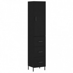 Highboard Schwarz 34,5x34x180 cm Holzwerkstoff