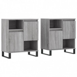 Sideboards 2 Stk. Grau Sonoma Holzwerkstoff