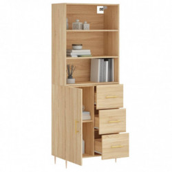 Highboard Sonoma-Eiche 69,5x34x180 cm Holzwerkstoff