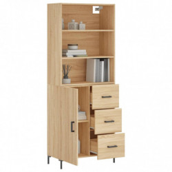 Highboard Sonoma-Eiche 69,5x34x180 cm Holzwerkstoff