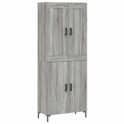 Highboard Grau Sonoma 69,5x34x180 cm Holzwerkstoff