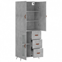 Highboard Betongrau 69,5x34x180 cm Holzwerkstoff