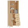 Highboard Sonoma-Eiche 69,5x34x180 cm Holzwerkstoff