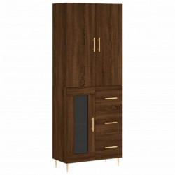 Highboard Braun Eichen-Optik 69,5x34x180 cm Holzwerkstoff