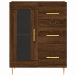 Highboard Braun Eichen-Optik 69,5x34x180 cm Holzwerkstoff