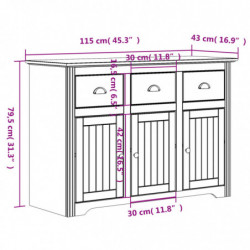 Sideboard BODO Weiß 115x43x79,5 cm Massivholz Kiefer