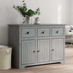 Sideboard BODO Grau 115x43x79,5 cm Massivholz Kiefer