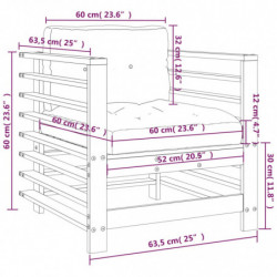Gartenstühle mit Kissen 2 Stk. Massivholz Douglasie