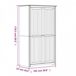 Kleiderschrank BODO Weiß & Braun 101x52x176,5 cm Kiefernholz