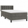 Boxspringbett mit Matratze Dunkelgrau 90x190 cm Samt