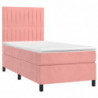 Boxspringbett mit Matratze Rosa 100x200 cm Samt