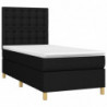 Boxspringbett mit Matratze & LED Schwarz 90x190 cm Stoff