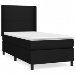 Boxspringbett mit Matratze Schwarz 90x190 cm Stoff