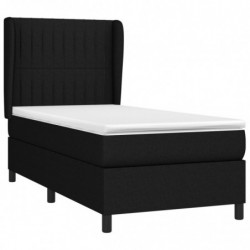 Boxspringbett mit Matratze Schwarz 90x190 cm Stoff