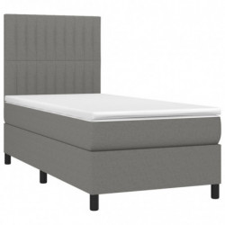 Boxspringbett mit Matratze Dunkelgrau 90x190 cm Stoff