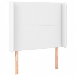 Boxspringbett mit Matratze & LED Weiß 90x190 cm Kunstleder
