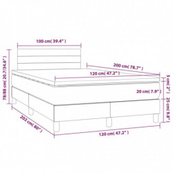 Boxspringbett mit Matratze & LED Schwarz 120x200 cm Stoff