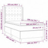 Boxspringbett mit Matratze & LED Grau 100x200 cm Kunstleder