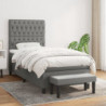 Boxspringbett mit Matratze Dunkelgrau 90x190 cm Stoff