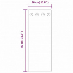 Wandgarderobe 80x30 cm Hartglas Ziegelmauer-Optik