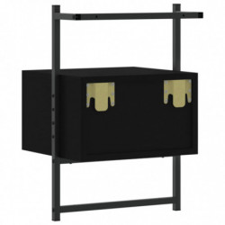 Wand-Nachttisch Schwarz 35x30x51 cm Holzwerkstoff
