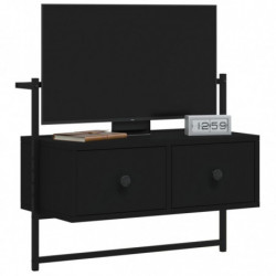 TV-Wandschrank Schwarz 60,5x30x51 cm Holzwerkstoff