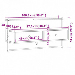 TV-Wandschrank Sonoma-Eiche 100,5x30x51 cm Holzwerkstoff