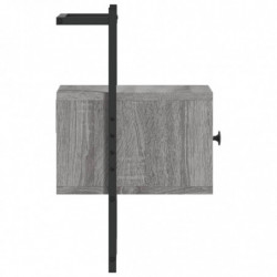 Wand-Nachttische 2 Stk. Grau Sonoma 35x30x51 cm Holzwerkstoff