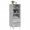 Highboard Betongrau 40x36x110 cm Holzwerkstoff