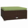 Gartenhocker mit Kissen Braun 70x70x30 cm Poly Rattan