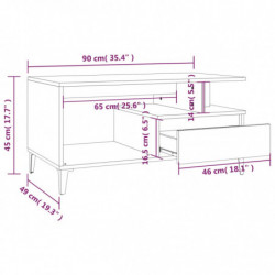 Couchtisch Räuchereiche 90x49x45 cm Holzwerkstoff