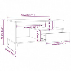 Couchtisch Braun Eichen-Optik 90x49x45 cm Holzwerkstoff