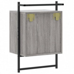 Wand-Nachttisch Grau Sonoma 40x30x61 cm Holzwerkstoff