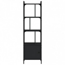 Bücherregal mit Tür Schwarz 44,5x30x154,5 cm Holzwerkstoff