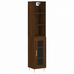 Highboard Braun Eichen-Optik 34,5x34x180 cm Holzwerkstoff